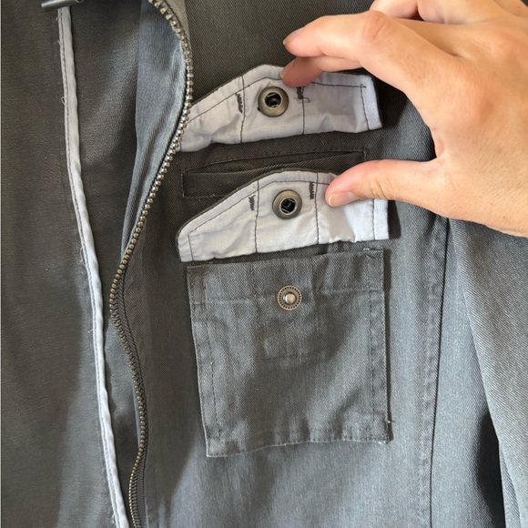 INC International Concepts Men’s Gray Denim Utility Military Jacket 100% Cotton - Picture 5 of 11